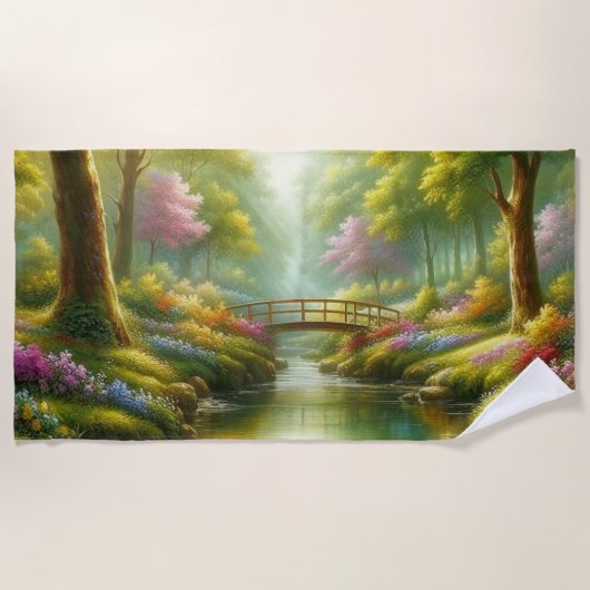 Serviette De Plage Broche printanière avec fleurs (Devant)