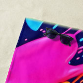 Serviette De Plage Brochures en néon Abstrait (En situation)