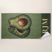 Serviette De Plage Broderie Avocado Lover Faux (Devant)
