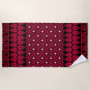 Serviette De Plage Broderie palestinienne Tatreez design imprimé