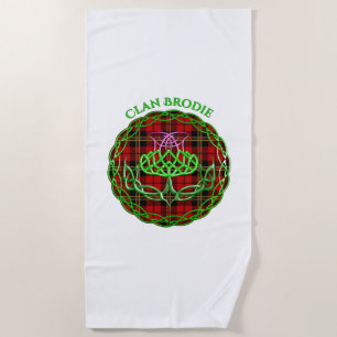 Serviette De Plage Brodie Scottish Tartan Celtic Thistle