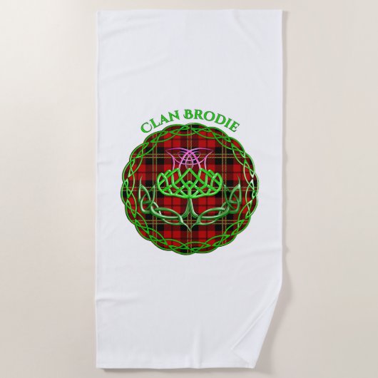 Serviette De Plage Brodie Scottish Tartan Celtic Thistle (Devant)