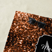Serviette De Plage Bronze brun cuivre fausse parties scintillant scin (En situation)