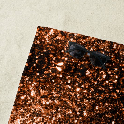 Serviette De Plage Bronze Orange parties scintillant Brown scintillen (En situation)