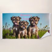 Serviette De Plage Brosel Griffon Chipies personnalisables (Devant)