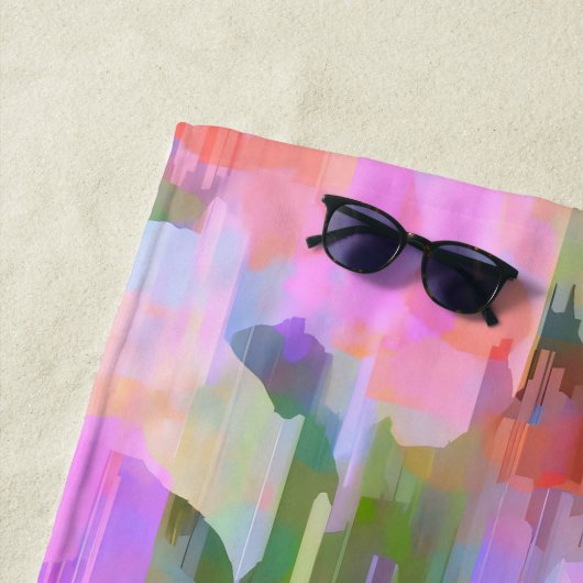 Serviette De Plage Brouillard rose (En situation)