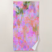 Serviette De Plage Brouillard rose (Devant)