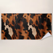 Serviette De Plage Brown Black Cream Cowhide Western (Devant)