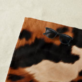 Serviette De Plage Brown Black Cream Cowhide Western (En situation)