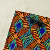Serviette De Plage Brown bleu Abstrait Tribal Géométrique (En situation)