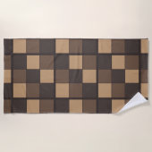 Serviette De Plage Brown Checkers (Devant)