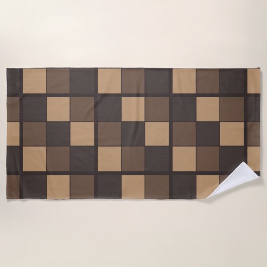 Serviette De Plage Brown Checkers (Devant)
