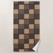 Serviette De Plage Brown Checkers (Devant)