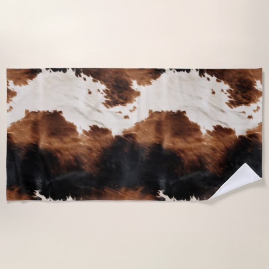 Serviette De Plage Brown Crème Noir Vache du Sud-Ouest (Devant)