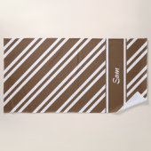 Serviette De Plage Brown et blanc personnalisés (Devant)