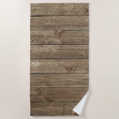 Serviette De Plage Brown Motif de céréales en bois Zen (Devant)