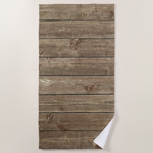 Serviette De Plage Brown Motif de céréales en bois Zen (Devant)