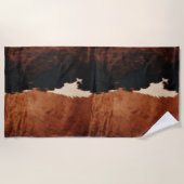 Serviette De Plage Brown Noir Noir Faux Cowhide (Devant)
