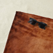 Serviette De Plage Brown Noir Noir Faux Cowhide (En situation)