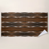 Serviette de plage - Brown Silver Retro (Devant)