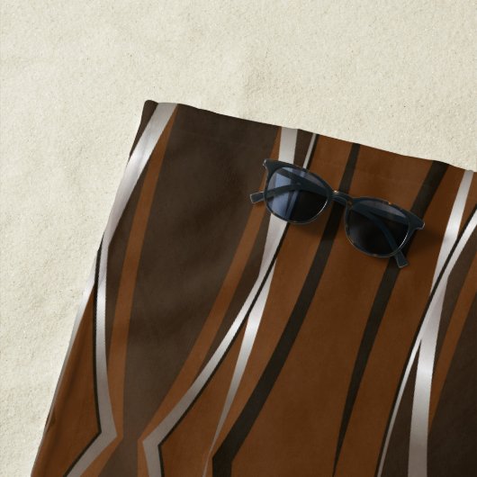 Serviette de plage - Brown Silver Retro (En situation)