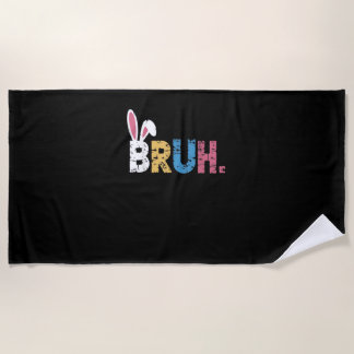 Serviette De Plage Bruh Bunny Pâques mignonne mème pour les enfants _