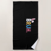 Serviette De Plage Bruh Bunny Pâques mignonne mème pour les enfants _ (Devant)