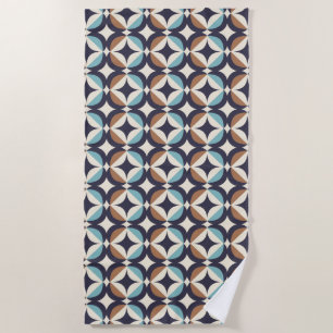 Serviette De Plage Brun moderne de la moitié du siècle et motif