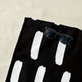 Serviette De Plage Brush noir minima Monogramme initial (En situation)