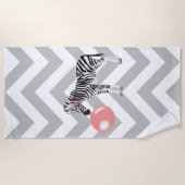 Serviette De Plage Buble Gum Zebra Blowbble (Devant)