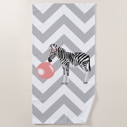 Serviette De Plage Buble Gum Zebra Blowbble (Devant)