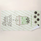 Serviette De Plage Buble Tea Boba Grandes Vertes (Devant)