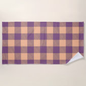 Serviette De Plage Buffalo Check Violet and Tan (Devant)