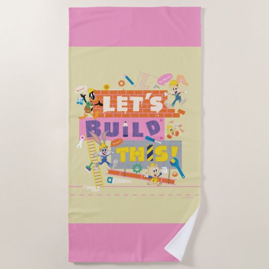 Serviette De Plage BUGS BUNNY BUILDERS™| Chantier "Construisons Cela" (Devant)