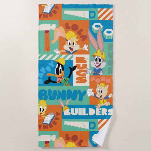 Serviette De Plage BUGS BUNNY BUILDERS™| Character Grid Pattern (Devant)