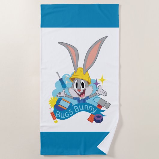 Serviette De Plage BUGS BUNNY BUILDERS™| Graphisme du personnage de B (Devant)