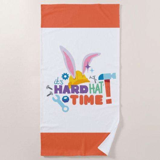 Serviette De Plage BUGS BUNNY BUILDERS™| It's Hard Hat Time (Devant)