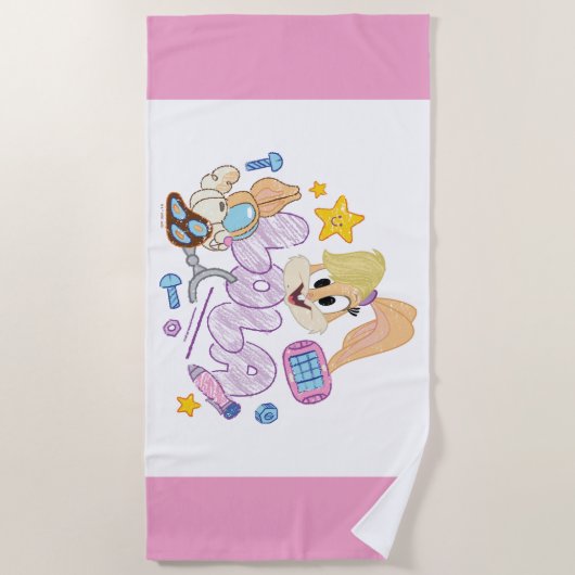 Serviette De Plage BUGS BUNNY BUILDERS™| Lola Sketch Art (Devant)