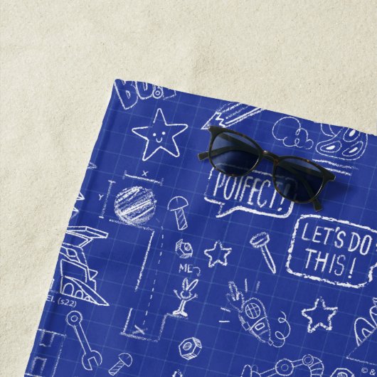 Serviette De Plage BUGS BUNNY BUILDERS™| Sketch Blueprint Pattern (En situation)