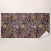 Serviette De Plage Bugs de Doodle sur mocha brown (Devant)
