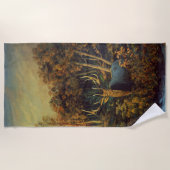 Serviette De Plage Bull Elk dans la forêt d'automne (Devant)