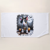 Serviette De Plage Bull Terrier Chien Halloween (Devant)