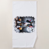 Serviette De Plage Bull Terrier Chien Halloween (Devant)