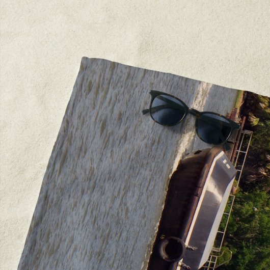 serviette de plage Bulldog (En situation)