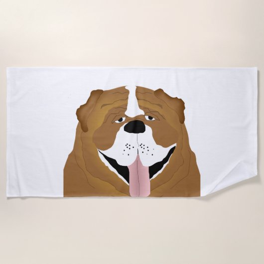 Serviette de plage Bulldog (Devant)