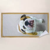 Serviette De Plage Bulldog Painting - Cute Original Dog Art (Devant)