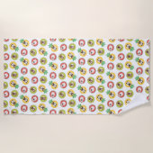 Serviette De Plage Bulldogs français dans la piscine de fruits Flotte (Devant)