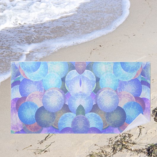 Serviette De Plage Bulles dans les couleurs pastel arc-en-ciel - opti