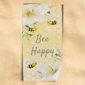 Serviette De Plage Bumble abeilles jaunes fleurs abeilles heureux