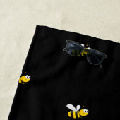 Serviette De Plage Bumble abeilles noir monogramme nom script (En situation)